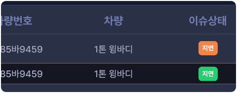 하단 운송 리스트